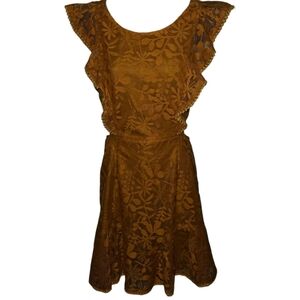 Angel Biba Lace Side Cutout Open Back Dress